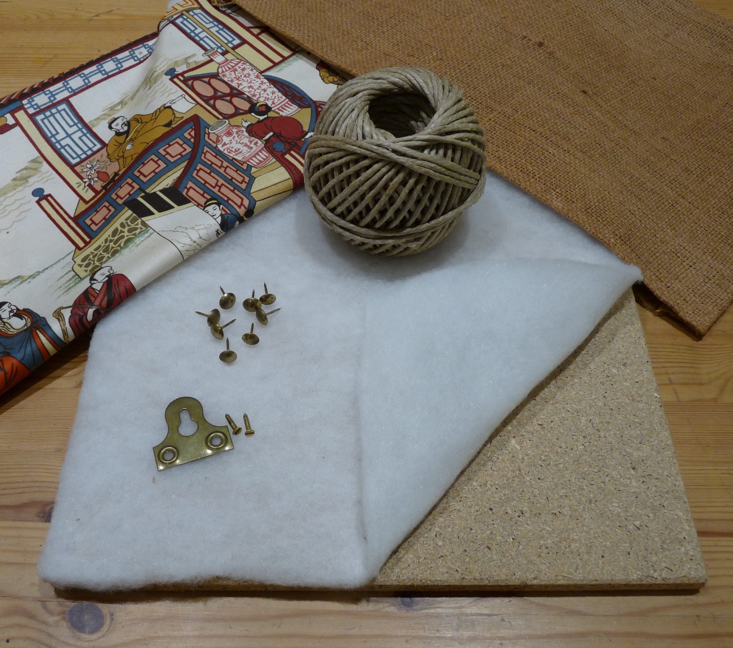 Everything you need to make a pinboard with supplies from discoverupholstery.com